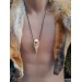 Unique Witch amulet. Raven skull with carved human skull. Gothic necklace. Wicca pendant. Shaman’s, shamanic necklace. Antler hand-carved