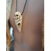 Unique Witch amulet. Raven skull with carved human skull. Gothic necklace. Wicca pendant. Shaman’s, shamanic necklace. Antler hand-carved