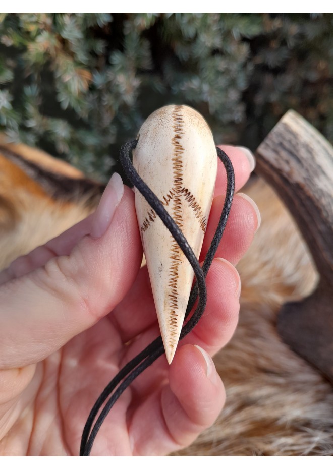 Unique Witch amulet. Raven skull with carved human skull. Gothic necklace. Wicca pendant. Shaman’s, shamanic necklace. Antler hand-carved