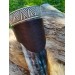 Viking drinking horn with Raven of Odin design and Viking alphabet