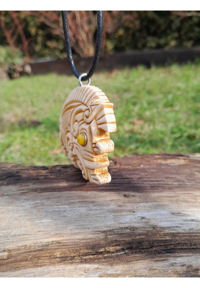 Viking, Celtic Boar jewelry. Gullinbursti amulet. Antler hand-carved. Freyr talisman 