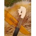 Handmade designer Norse knife "Sleipnir". Hand-carved antler handle.